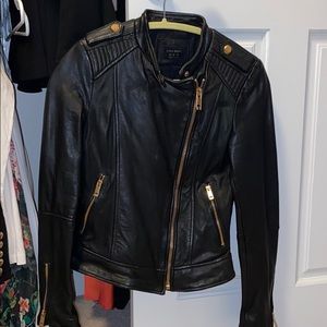Zara Leather coat XS